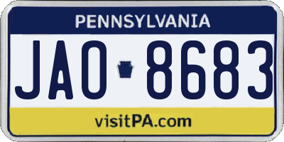 PA license plate JAO8683