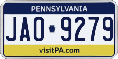 PA license plate JAO9279