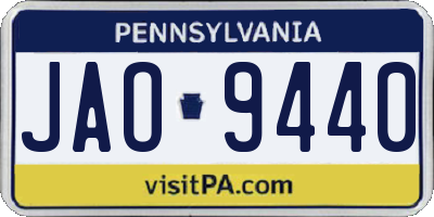 PA license plate JAO9440