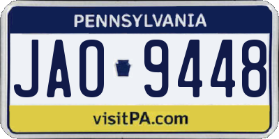 PA license plate JAO9448