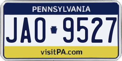 PA license plate JAO9527