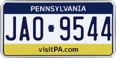 PA license plate JAO9544