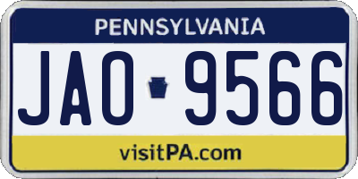 PA license plate JAO9566