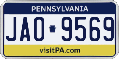 PA license plate JAO9569