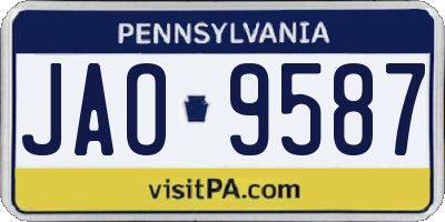 PA license plate JAO9587
