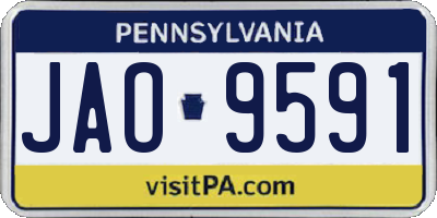 PA license plate JAO9591