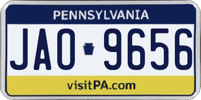 PA license plate JAO9656