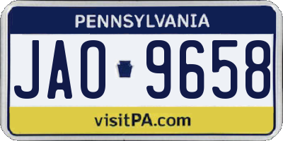 PA license plate JAO9658