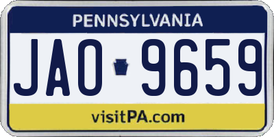 PA license plate JAO9659