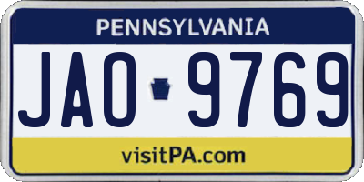 PA license plate JAO9769