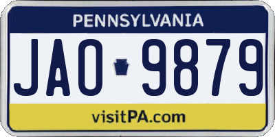 PA license plate JAO9879
