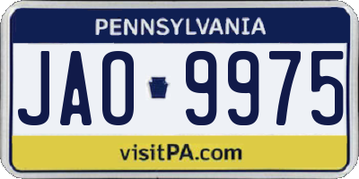 PA license plate JAO9975