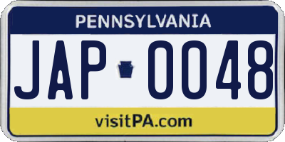 PA license plate JAP0048