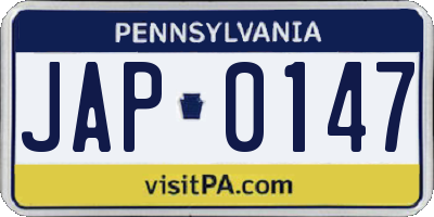 PA license plate JAP0147