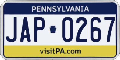 PA license plate JAP0267