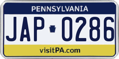 PA license plate JAP0286
