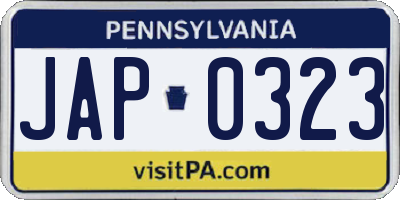 PA license plate JAP0323