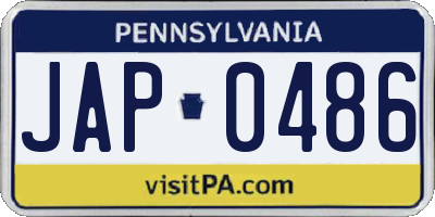 PA license plate JAP0486