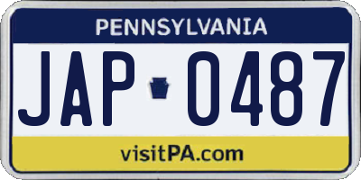 PA license plate JAP0487