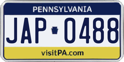 PA license plate JAP0488