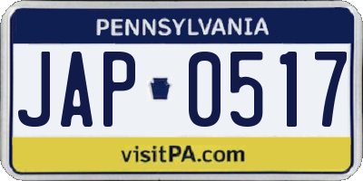 PA license plate JAP0517