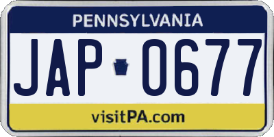 PA license plate JAP0677