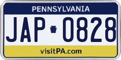 PA license plate JAP0828