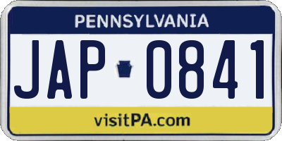 PA license plate JAP0841