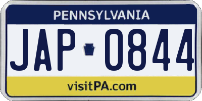 PA license plate JAP0844