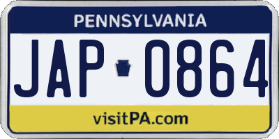 PA license plate JAP0864