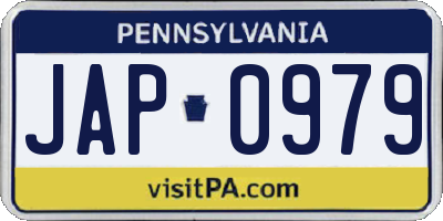 PA license plate JAP0979