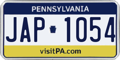 PA license plate JAP1054