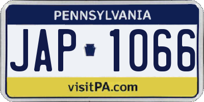 PA license plate JAP1066