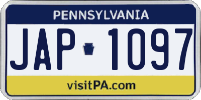PA license plate JAP1097