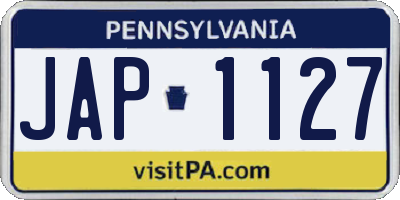 PA license plate JAP1127