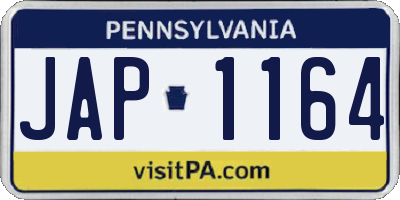 PA license plate JAP1164