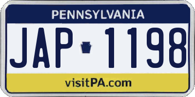 PA license plate JAP1198