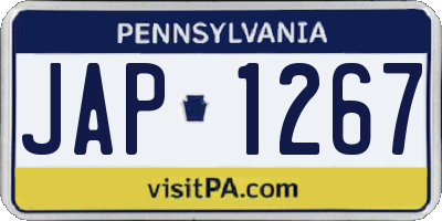 PA license plate JAP1267
