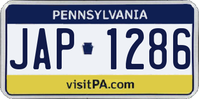 PA license plate JAP1286