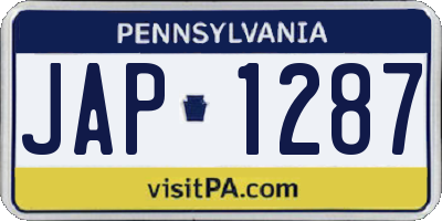 PA license plate JAP1287