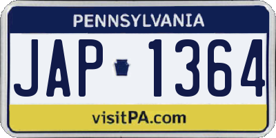 PA license plate JAP1364