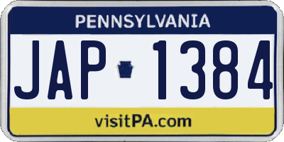 PA license plate JAP1384
