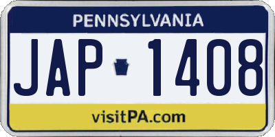 PA license plate JAP1408