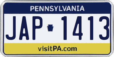 PA license plate JAP1413
