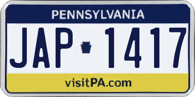 PA license plate JAP1417