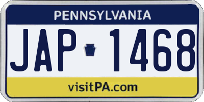 PA license plate JAP1468