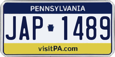 PA license plate JAP1489