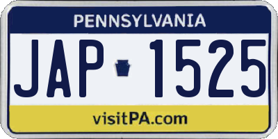 PA license plate JAP1525
