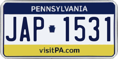 PA license plate JAP1531