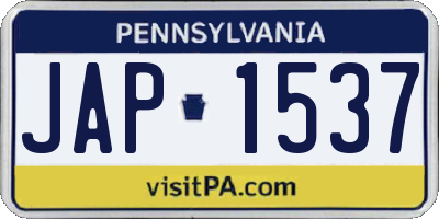 PA license plate JAP1537